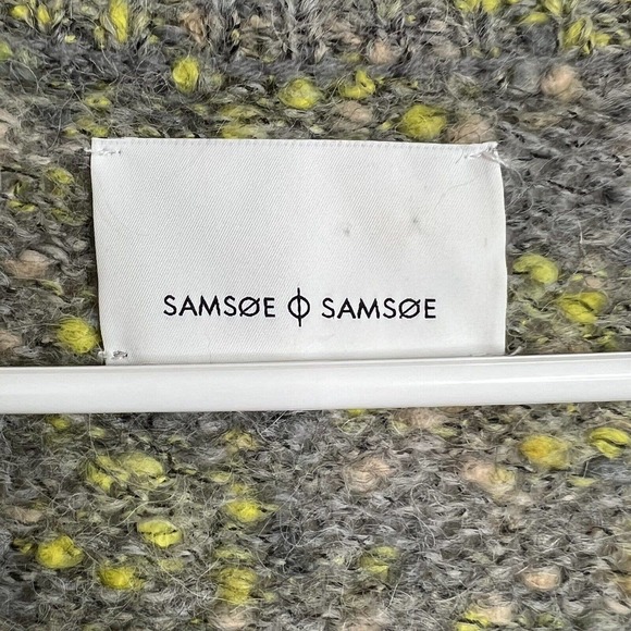 Anthropologie Samsoe and Samsoe Jeanie Long Wool Alpaca Cardigan Marled Medium - Picture 8 of 8